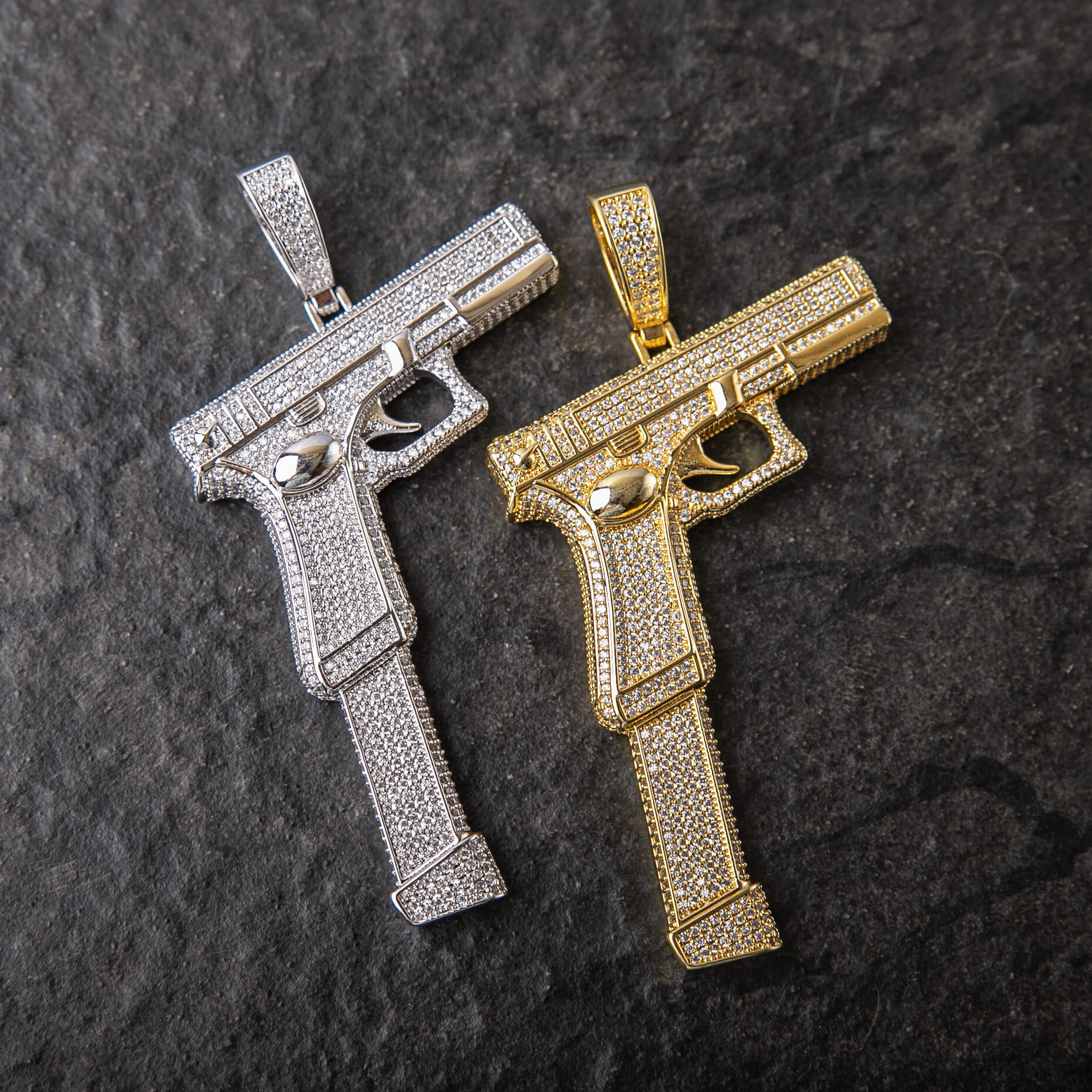 滿鑲克拉克手槍造型墜飾