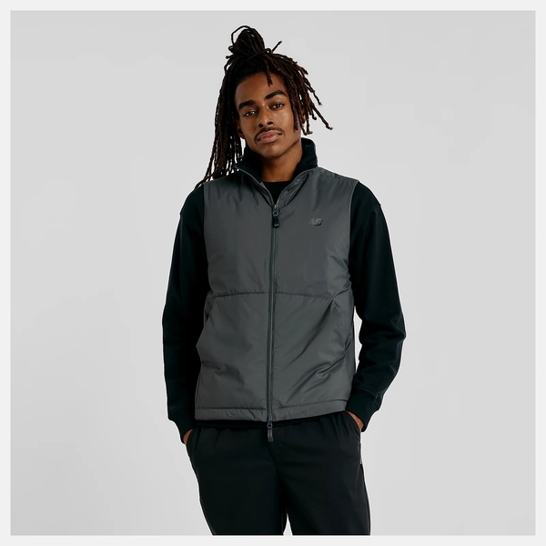 NEW BALANCE 背心 NB 深灰 保暖 休閒背心 男 MV43500ACK