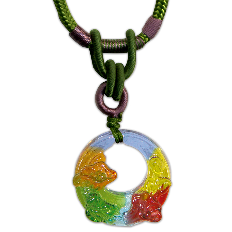 鹿港窯禮品館|居家開運|牽牛花 琉璃項鍊