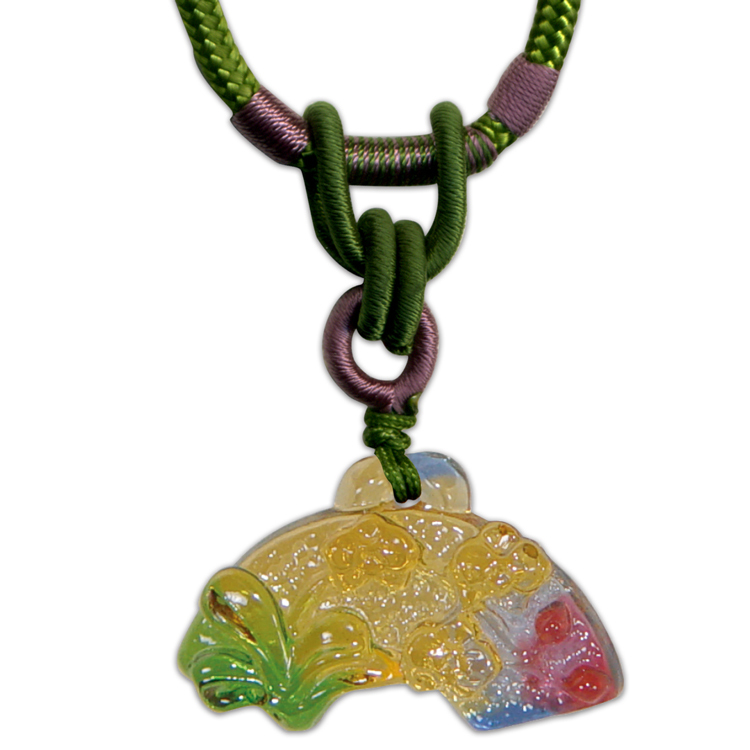 鹿港窯禮品館｜居家開運｜蘭花造型水晶琉璃項鍊