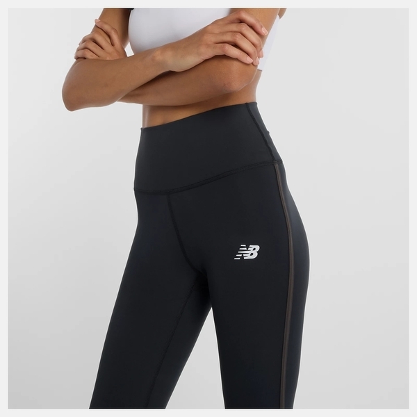 NEW BALANCE 緊身褲 黑 高腰 滾邊 25吋 束褲 女 WP51185BK
