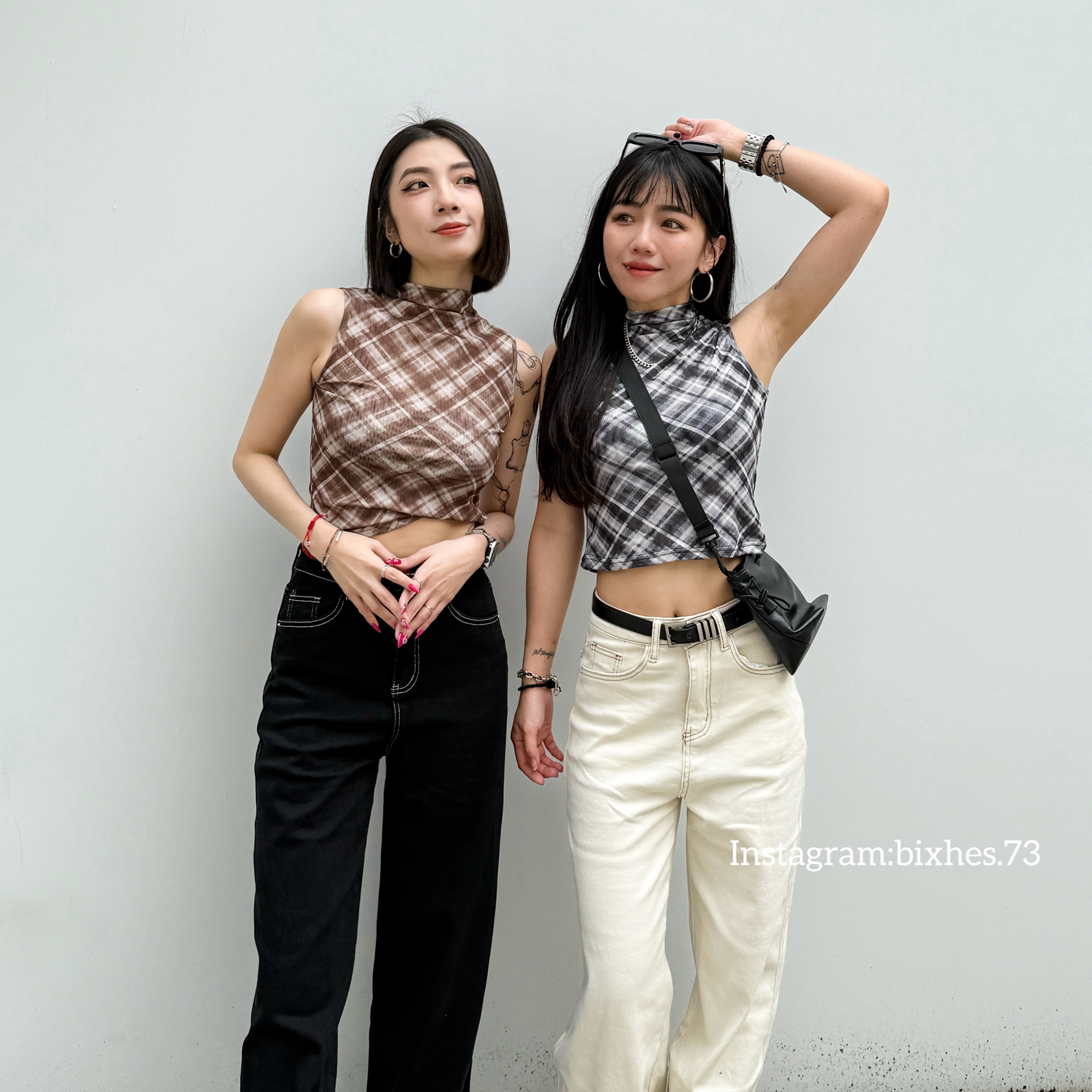 復古格紋背心(C00086)