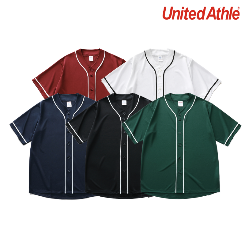 日本United Athle 5982-01 素面抗UV吸濕排汗棒球襯衫