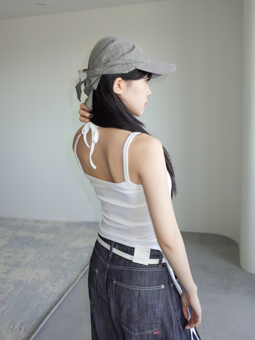 baseball cap with plaid scarf accent