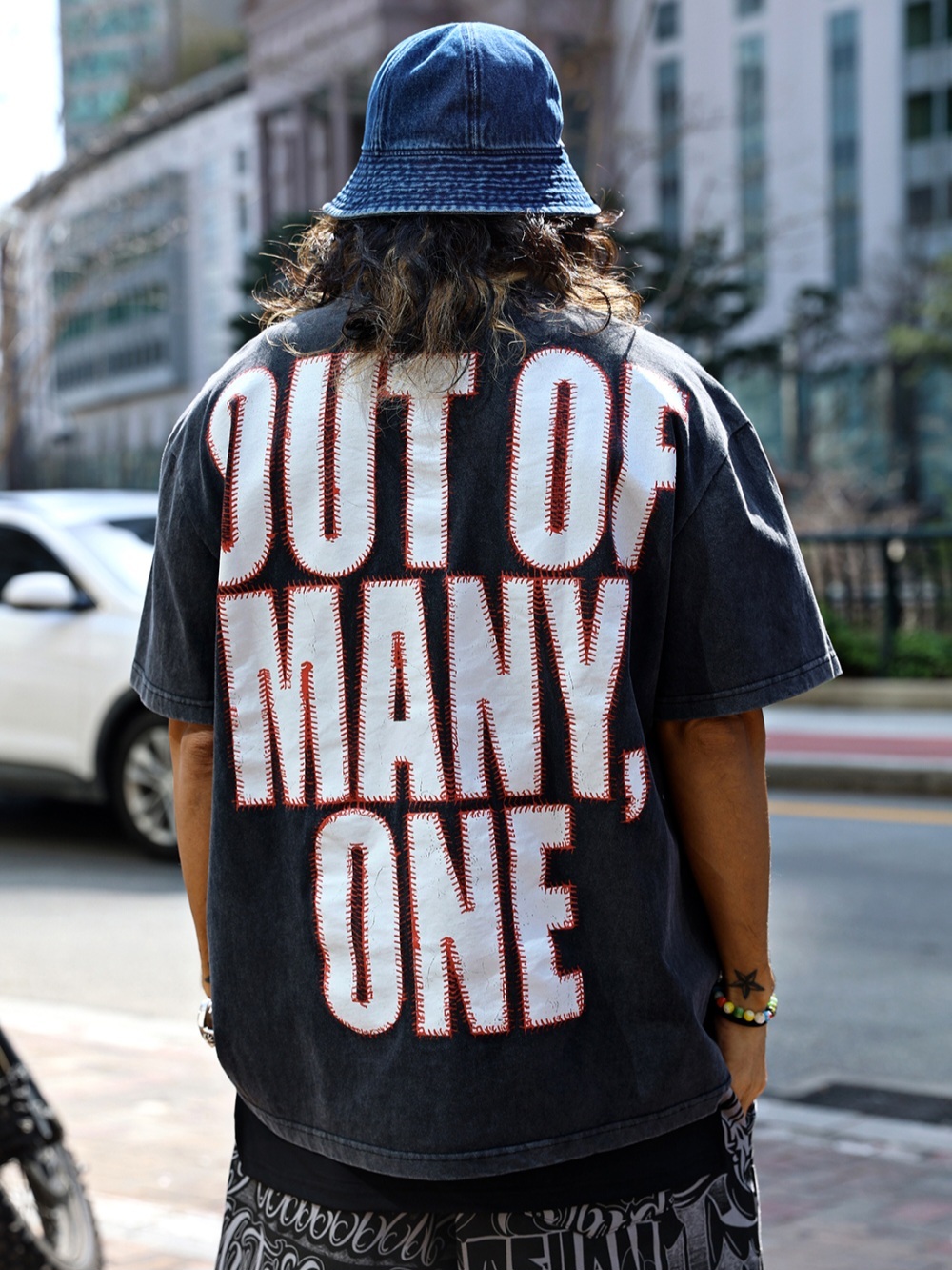 棒球骷髏印花短袖T恤