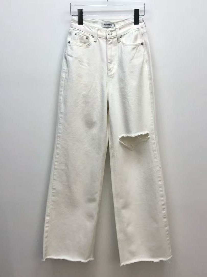 M17 白色破洞牛仔長褲S/M