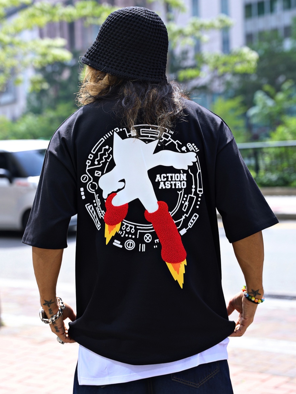 原子小金剛毛圈紅靴短袖T恤