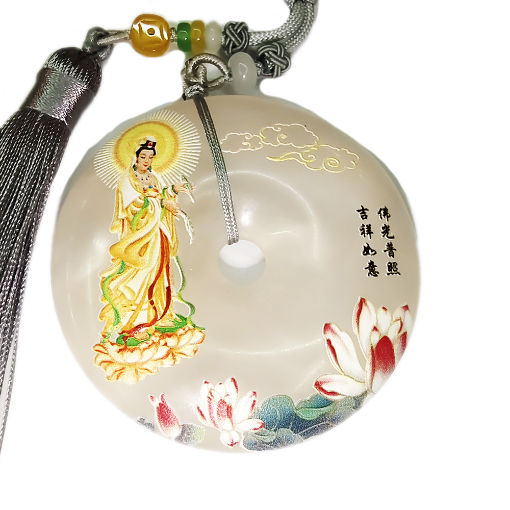 白衣觀音 土耳其白玉吉祥掛飾【十方】146821