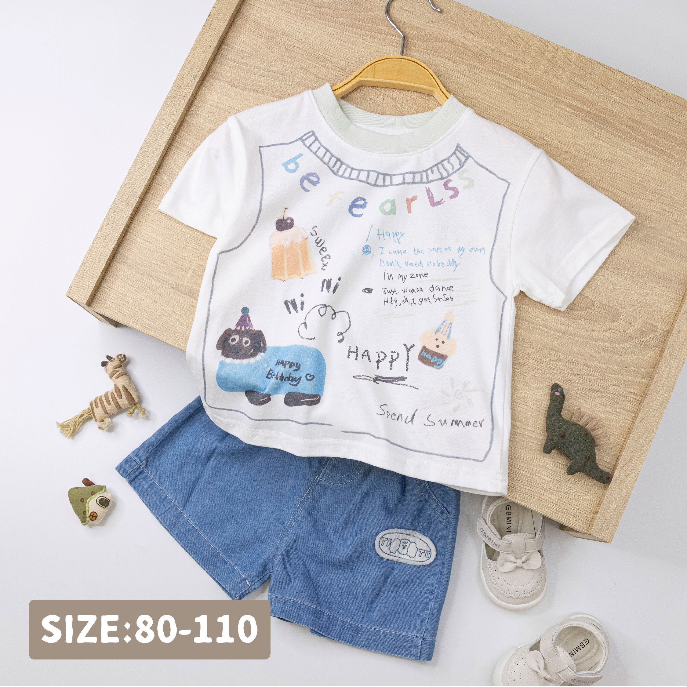 塗鴉狗狗生日派對上衣 (H50488)