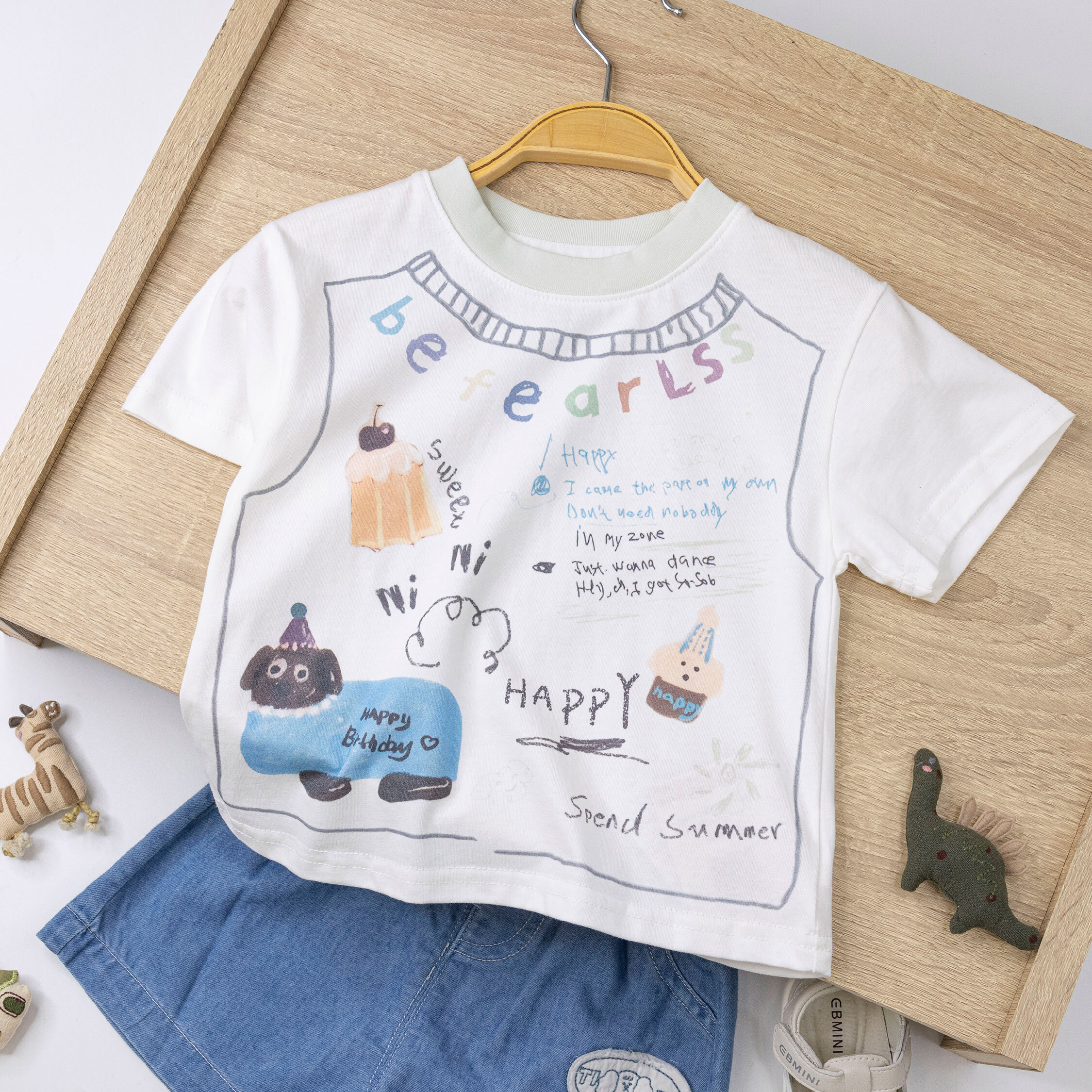 塗鴉狗狗生日派對上衣 (H50488)