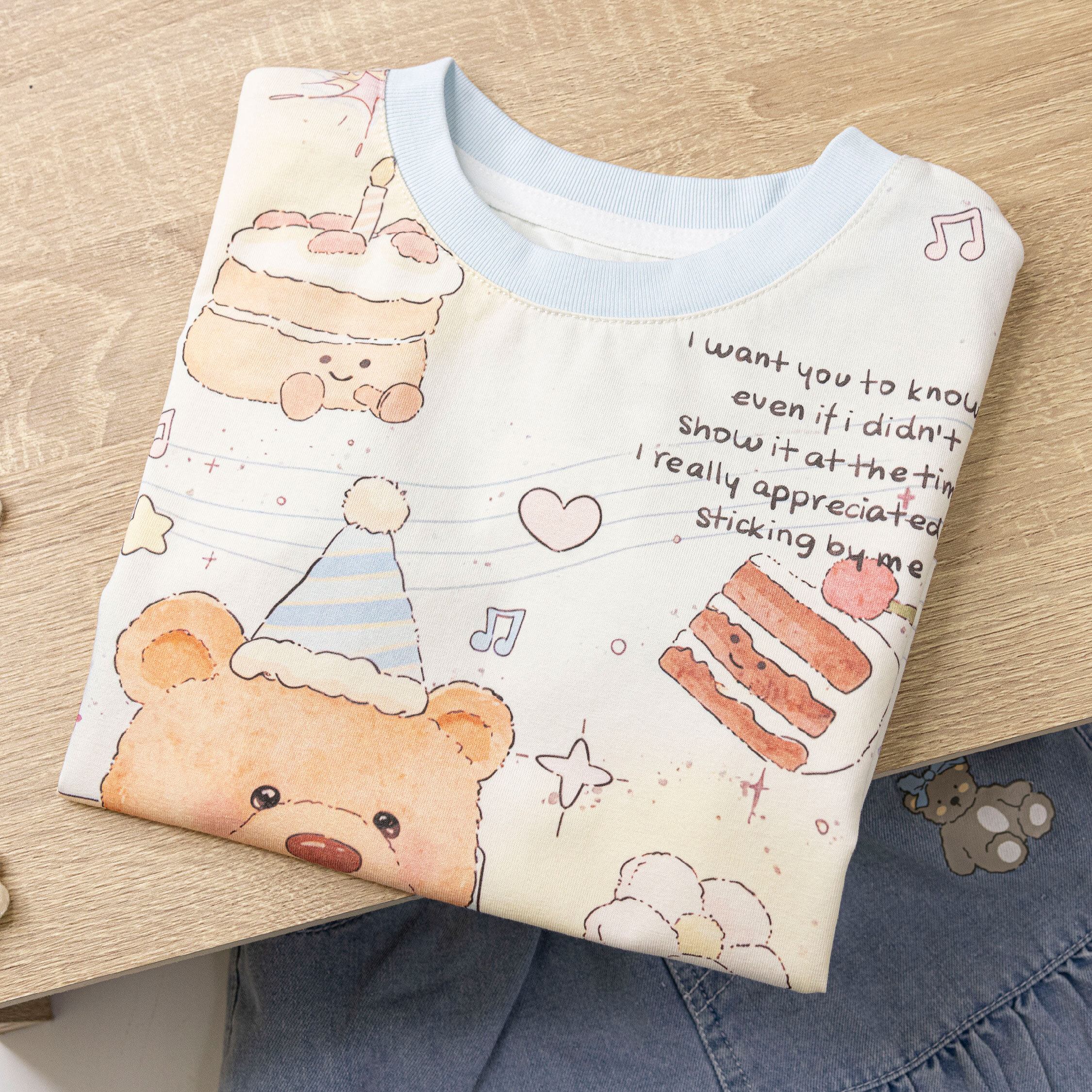 可愛熊寶貝吃蛋糕上衣 (H50489)