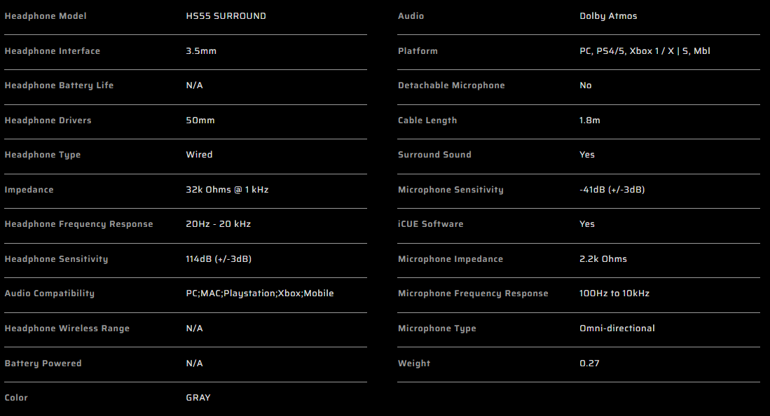 Corsair -HS55 Surround 遊戲耳機