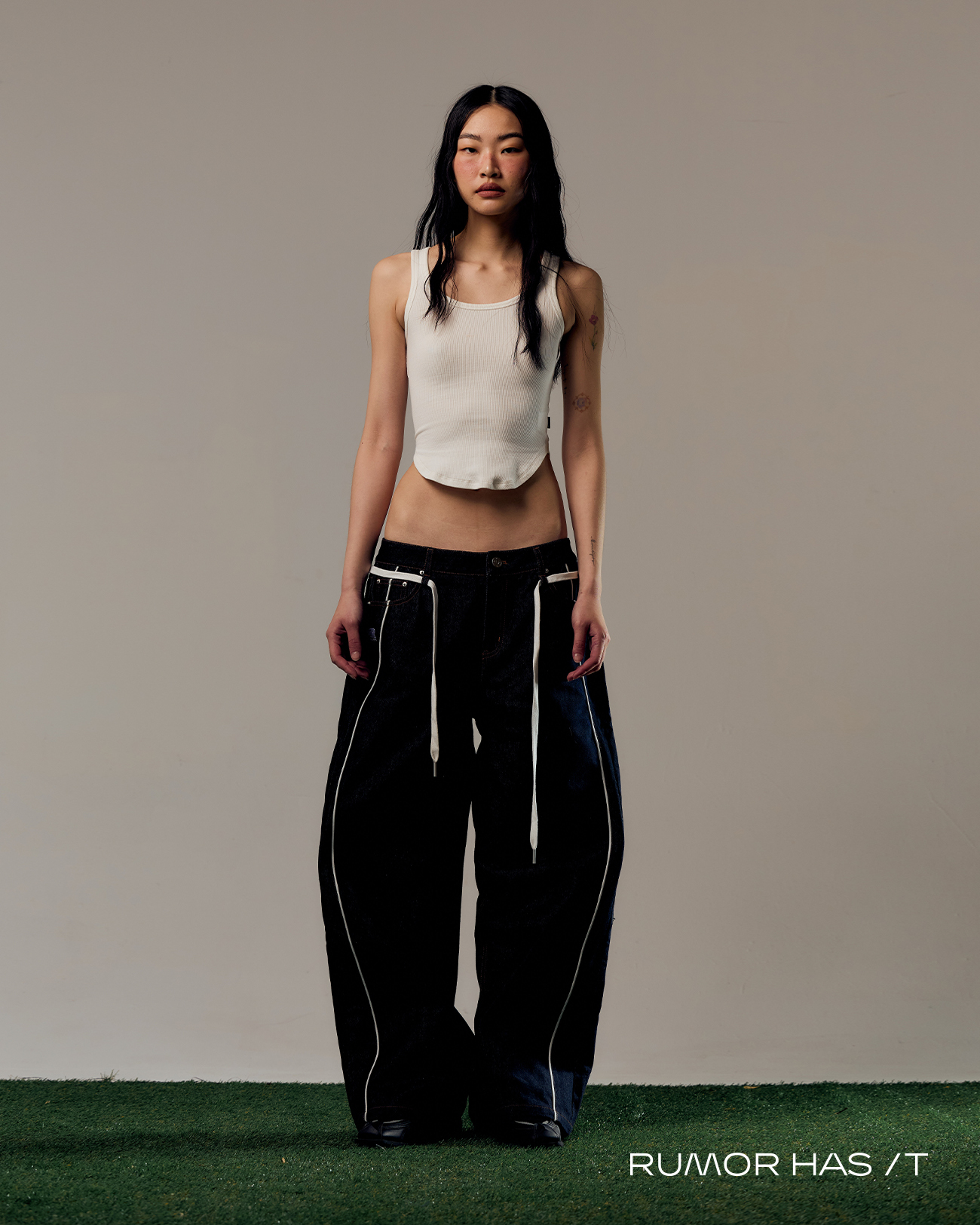 Raw Denim Track Pants