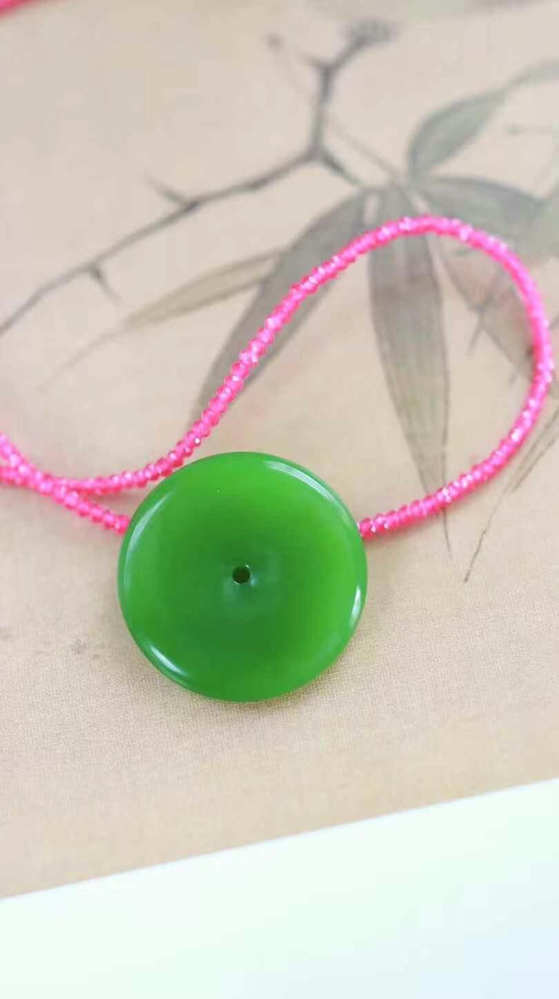 和田玉碧玉平安扣,天然和田玉軟玉