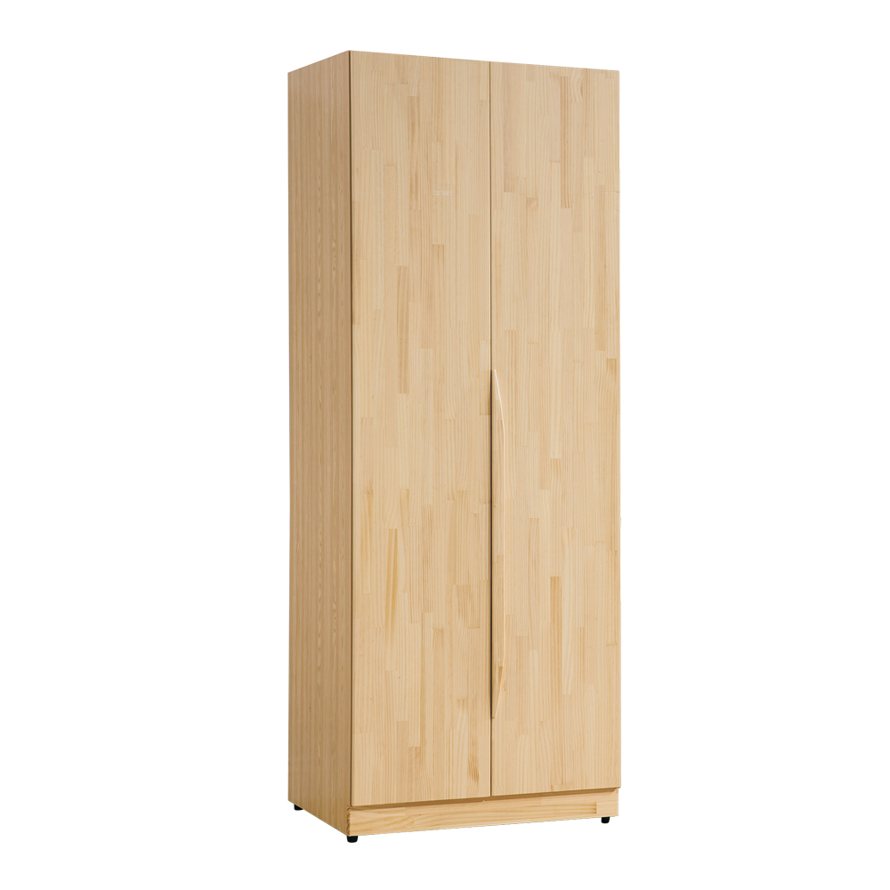 懷特2.5尺北歐風二門衣櫃(單吊桿+抽屜)