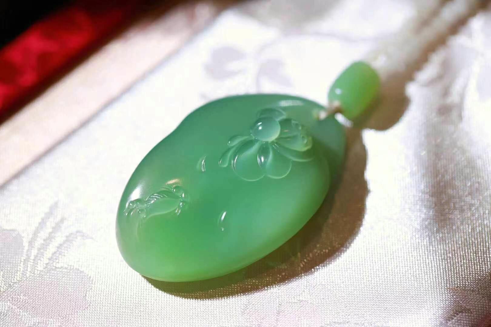 和田玉碧波遊夢,天然和田玉軟玉