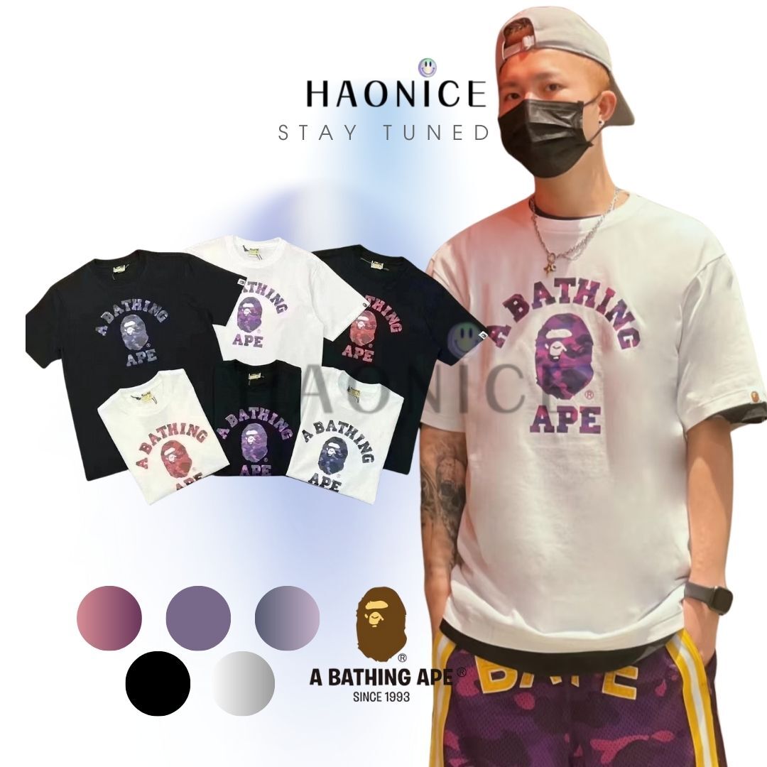 【NICE 歐美日韓代購】24SS新款🔥日系潮牌Bape🦍 經典迷彩小logo 字母 短袖 短T