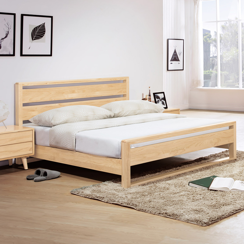 懷特6尺北歐風雙人加大全實木床架(不含床墊)