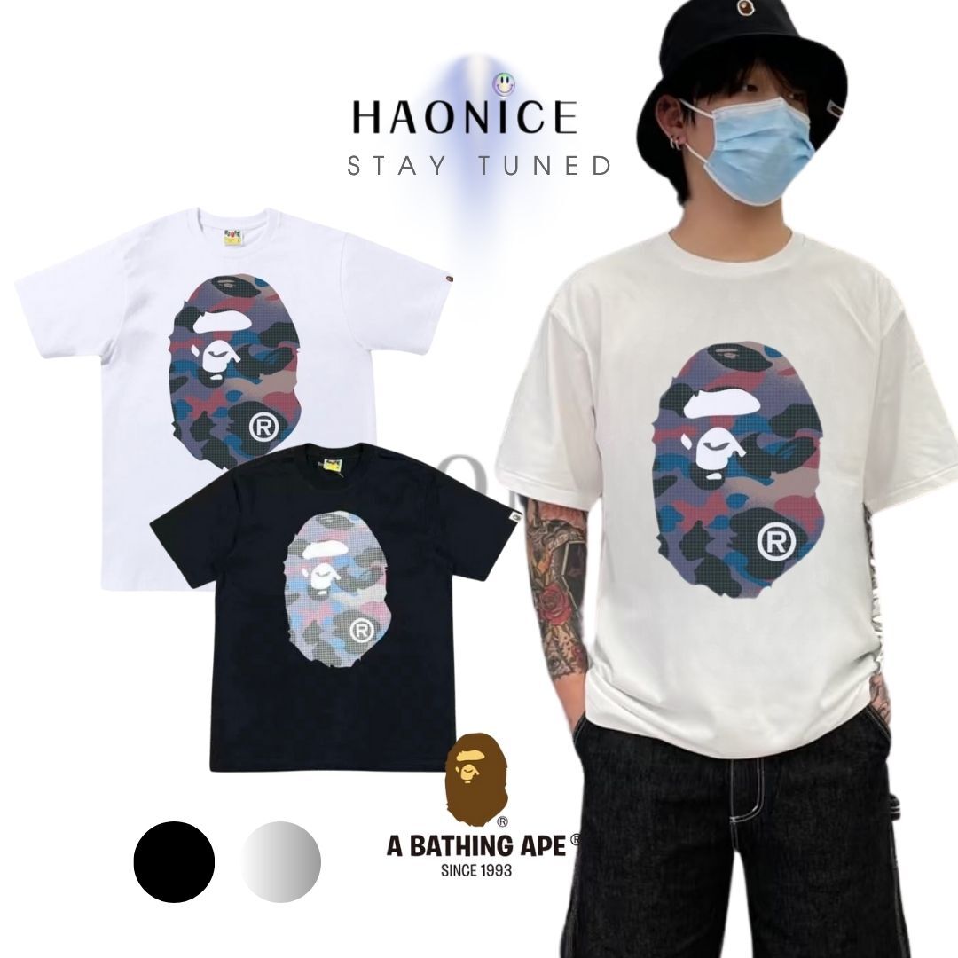 【NICE 歐美日韓代購】24SS新款🔥日系潮牌Bape🦍 經典迷彩大logo 網格短袖 短T