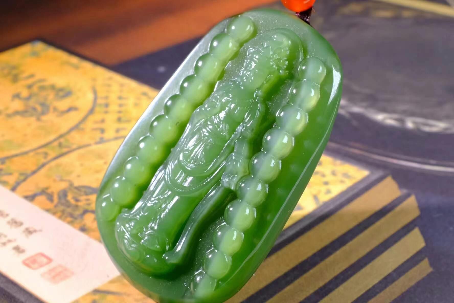 42475 和田玉碧玉貓眼觀音