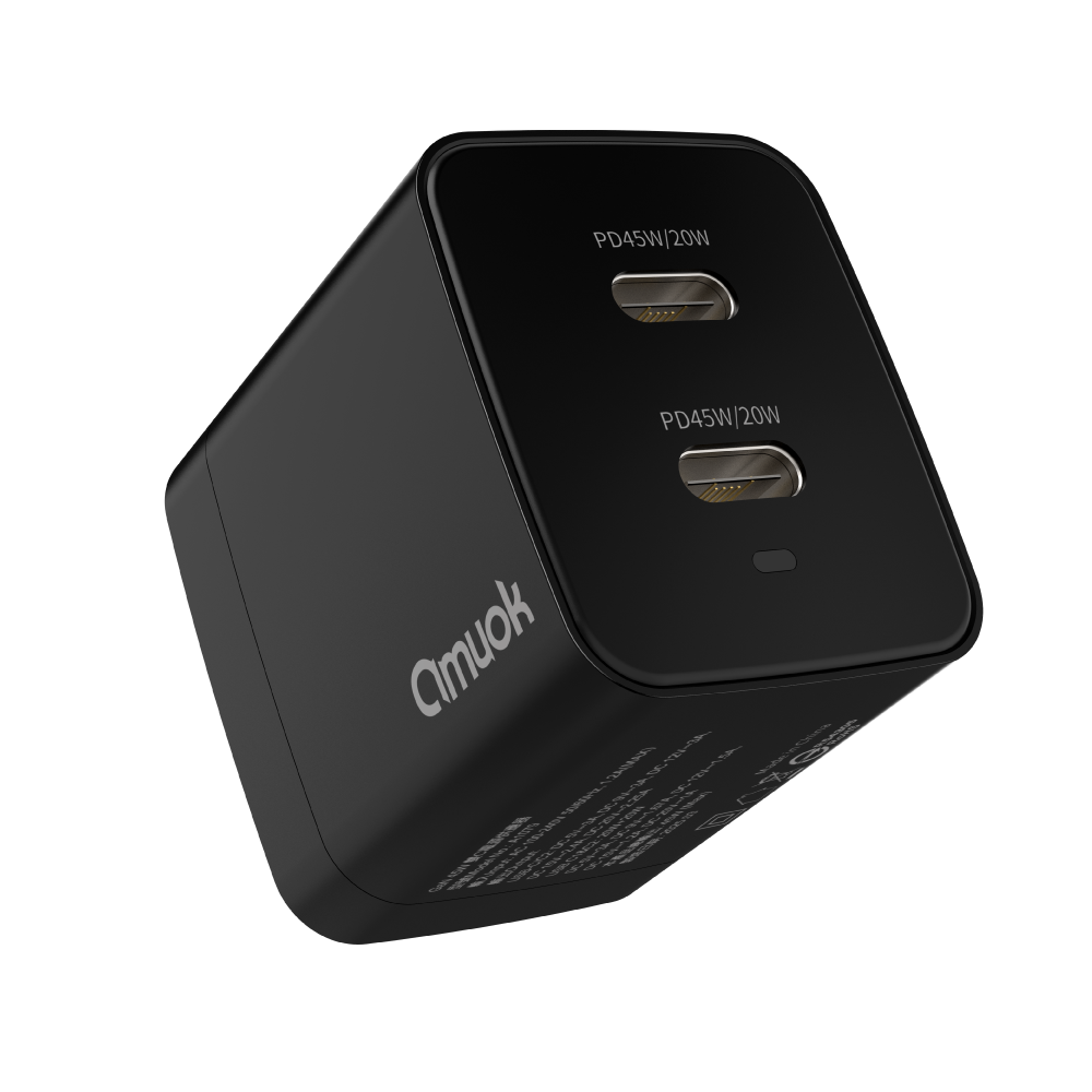 【amuok】45W GaN 雙Type-C PD3.0快速充電器