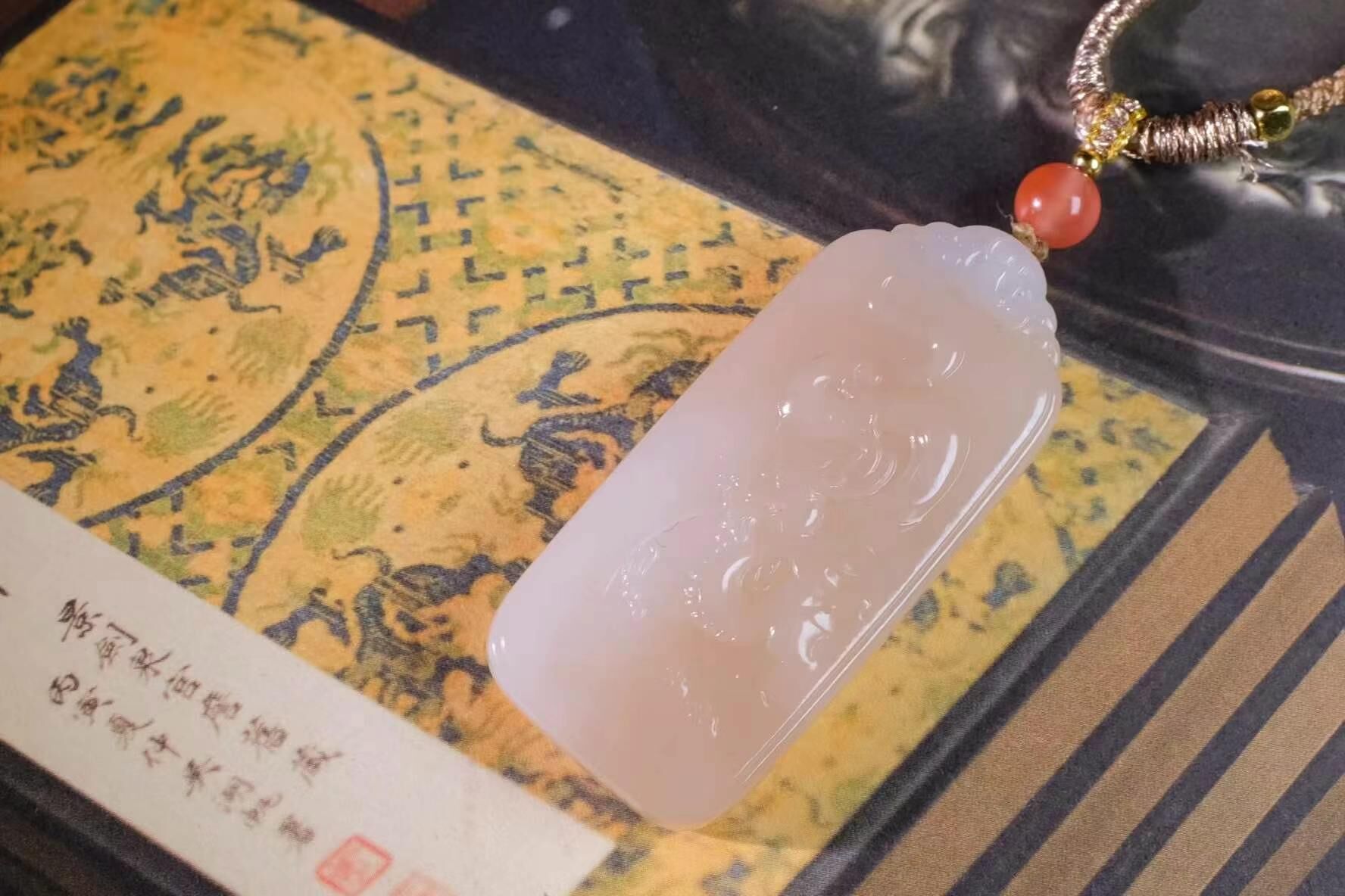 和田玉龍掛件,天然和田玉軟玉