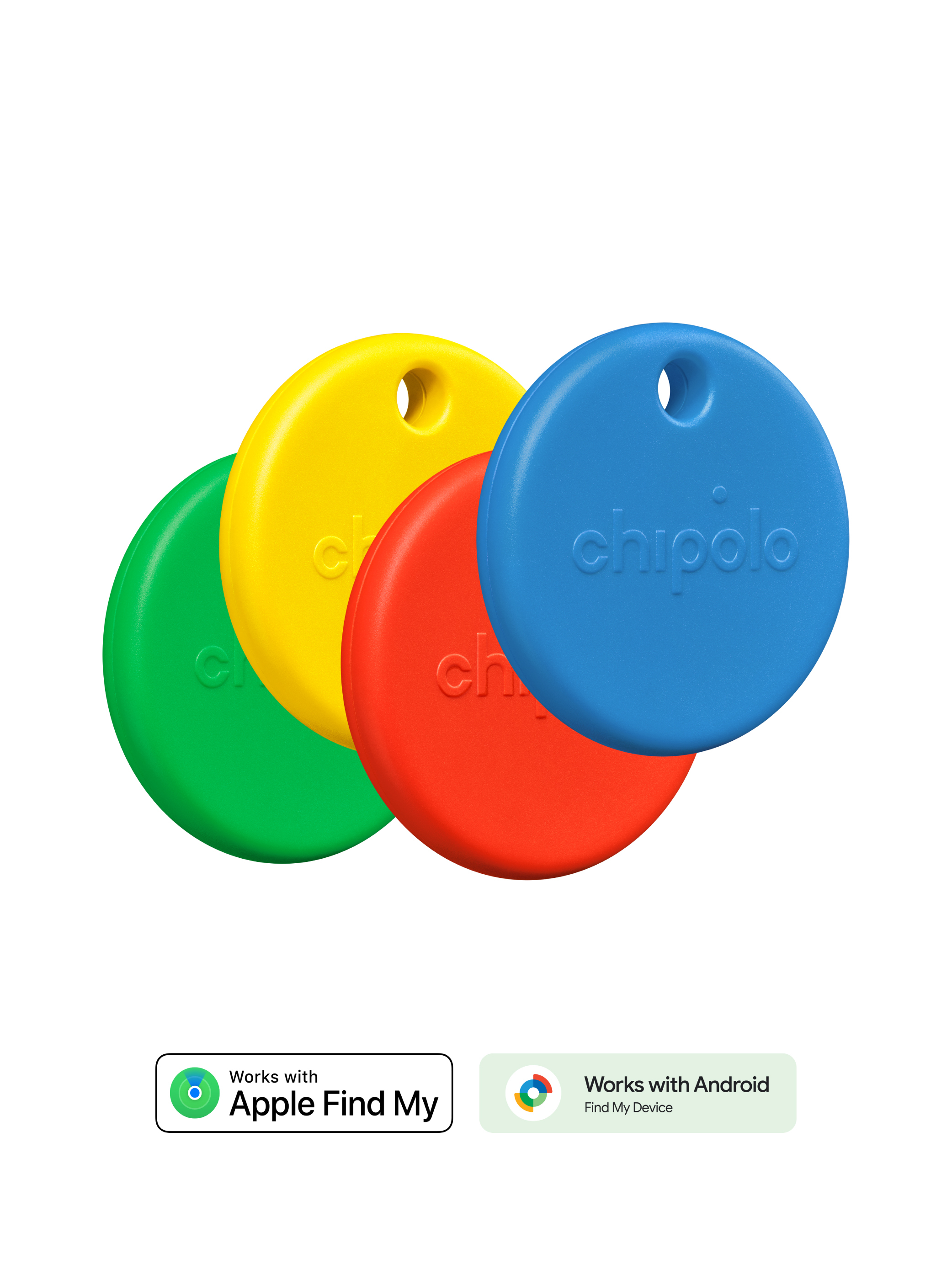 Chipolo POP 防丟小幫手 (4入組 • 蘋果、安卓兼容）