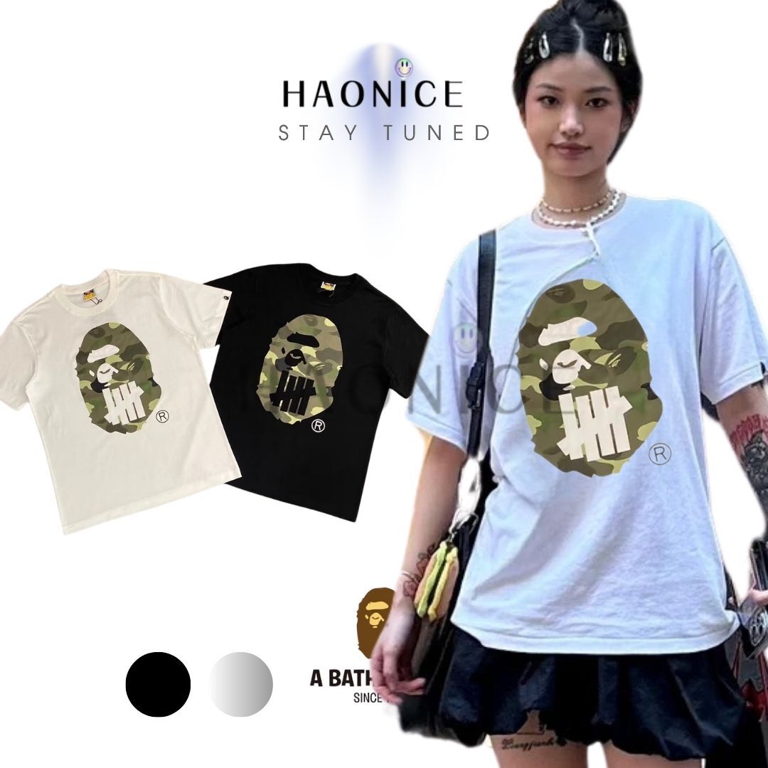 【HAO NICE 】香港經銷商🇭🇰100%日本🇯🇵正品 日本潮流限定聯名🔥 Bape✖️UNDFATED聯名款🔥綠迷彩經典大猿人 LOGO 百搭短T(XX112)