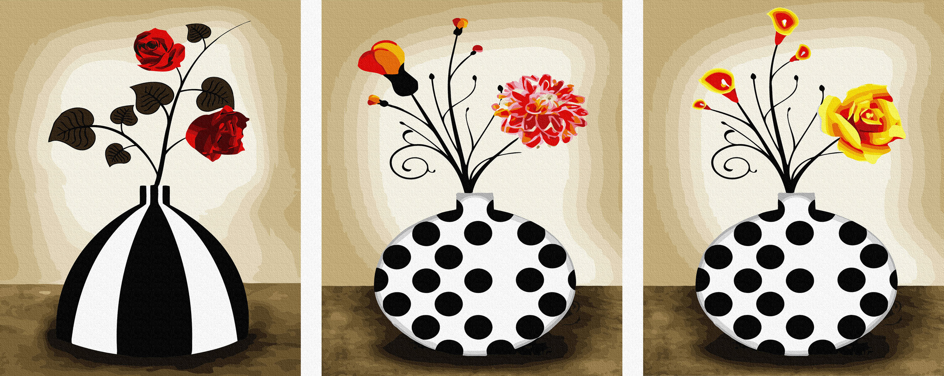 【95123】印象花卉  40*50CM*3