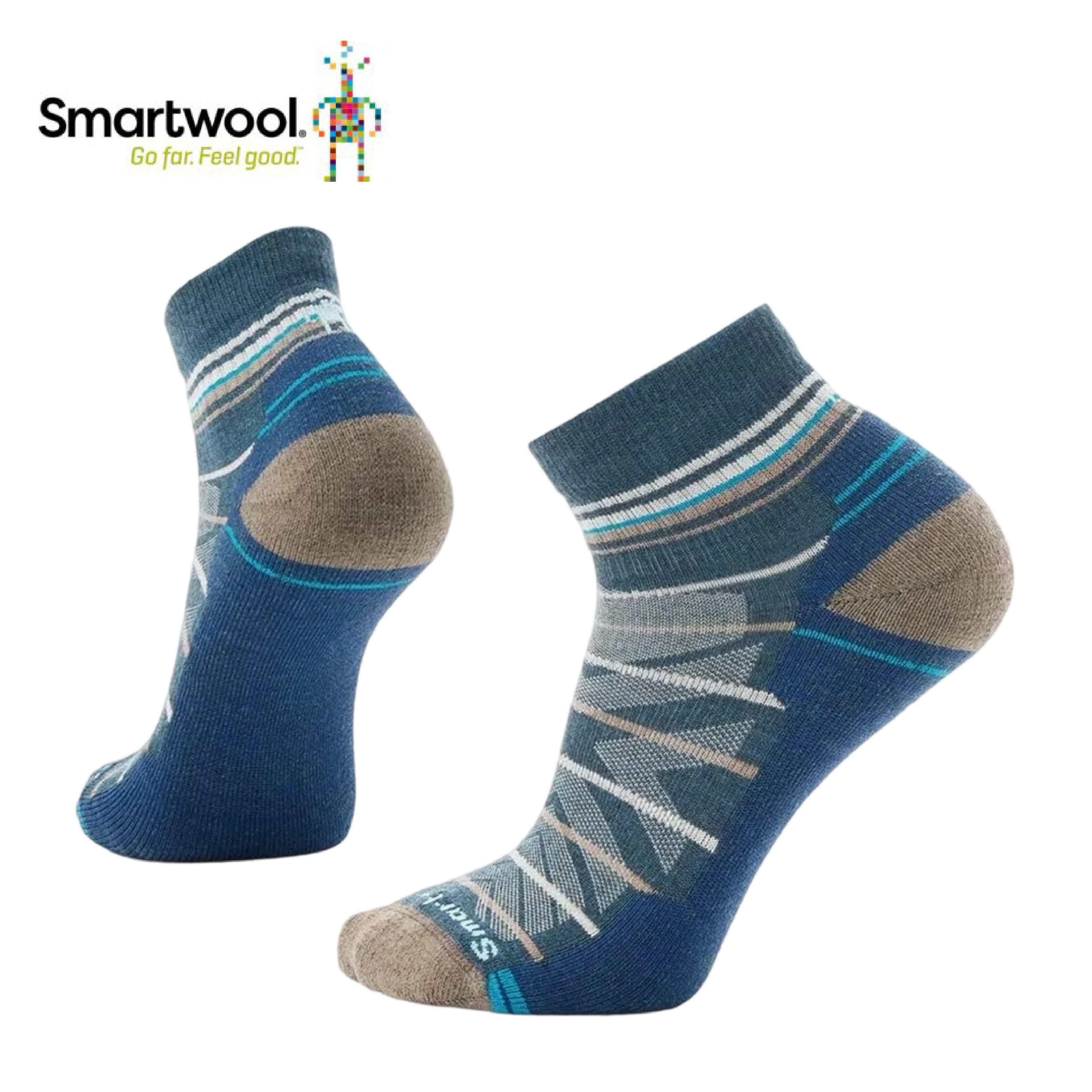 Smartwool 美國 機能全輕量減震印花低筒襪 男款 (暮光藍色) 44SW001612