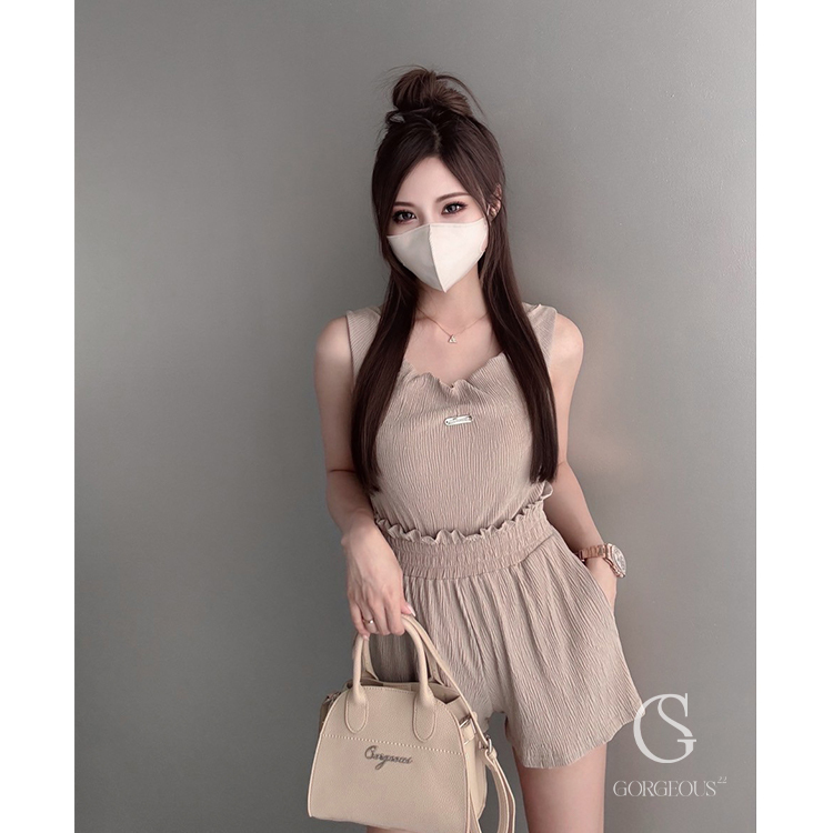 G9613 現貨「Holiday' 波紋粗肩背心」