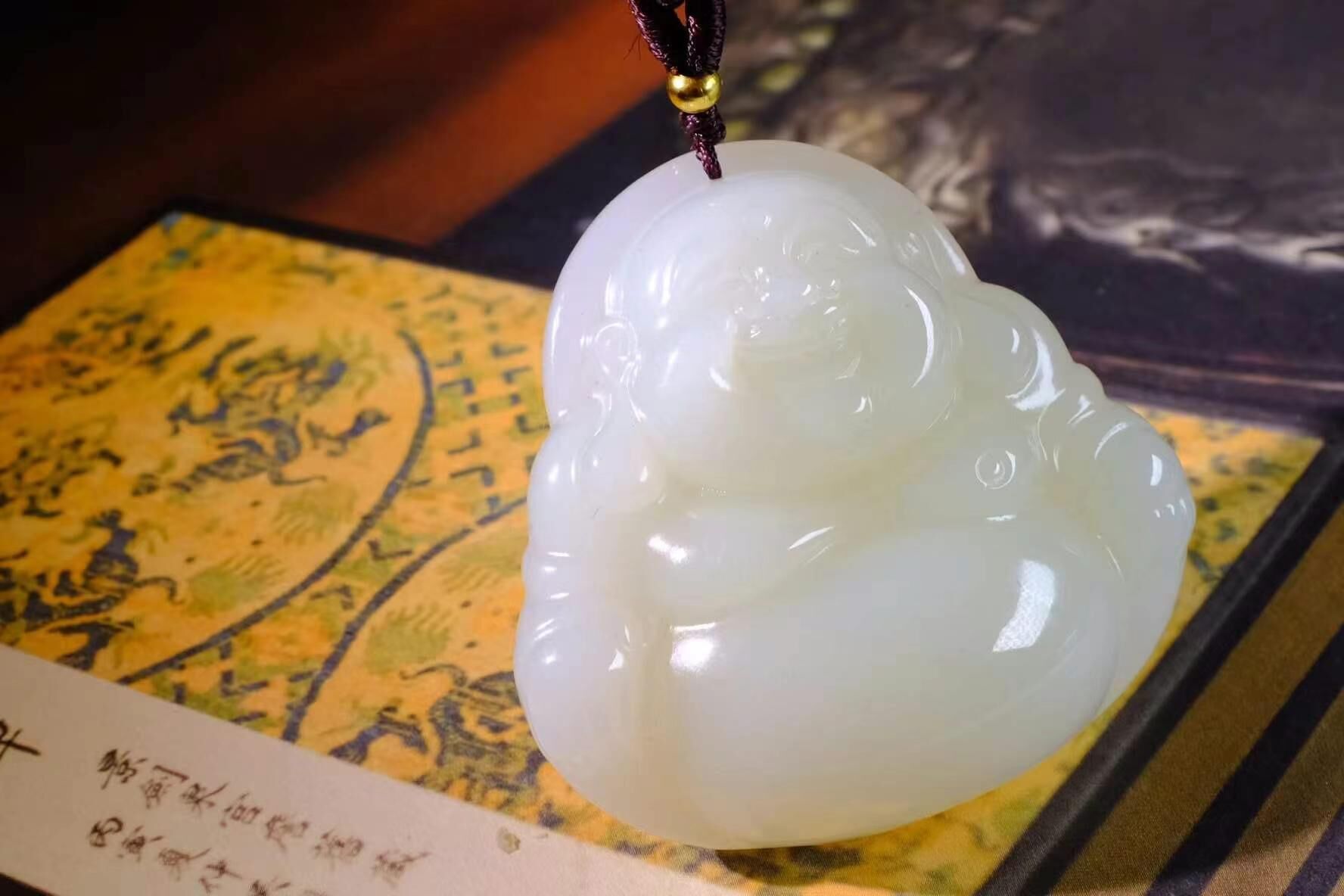 424712 和田白玉彌勒佛掛件