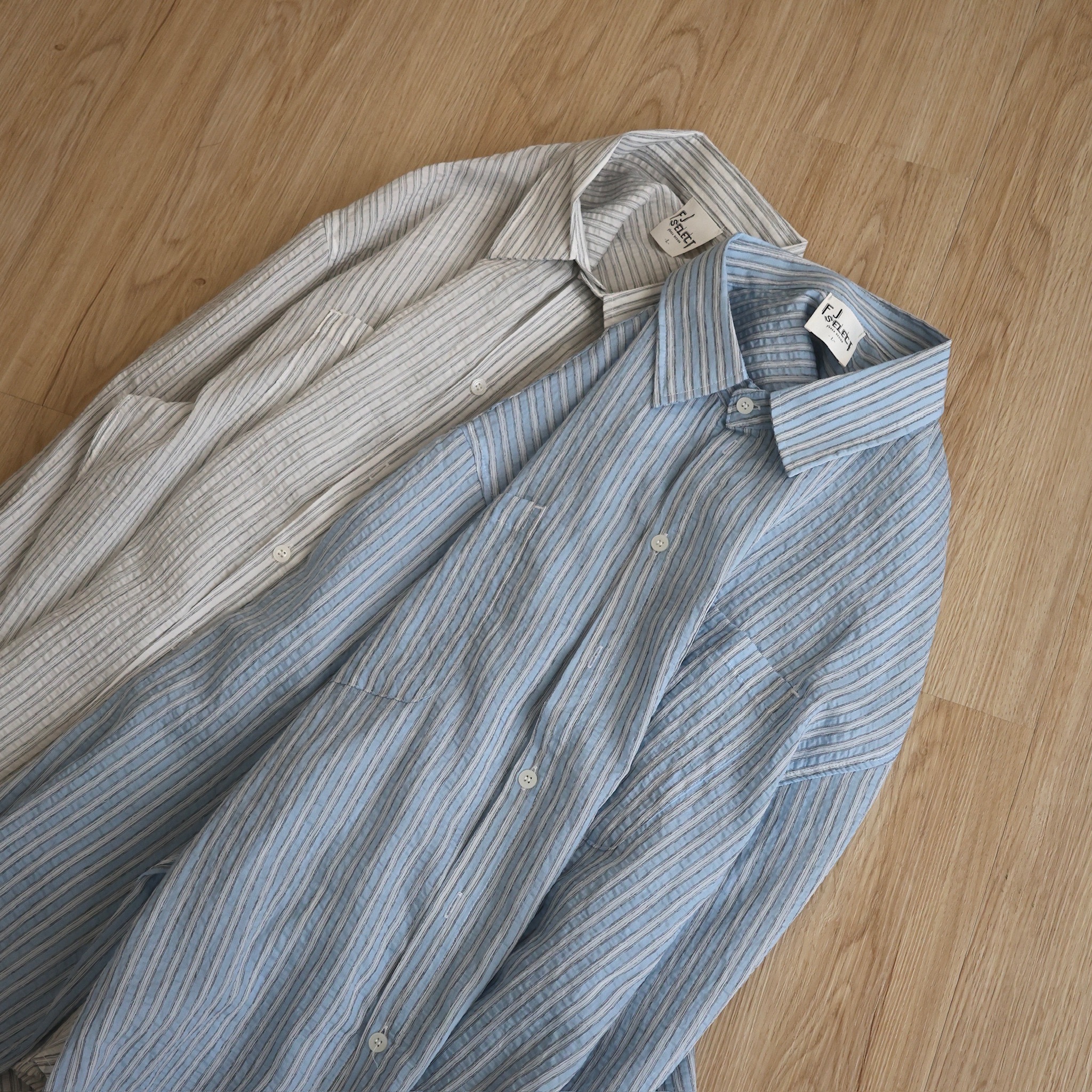 （現貨）LT002 韓系 直條紋 雙口袋 長袖襯衫