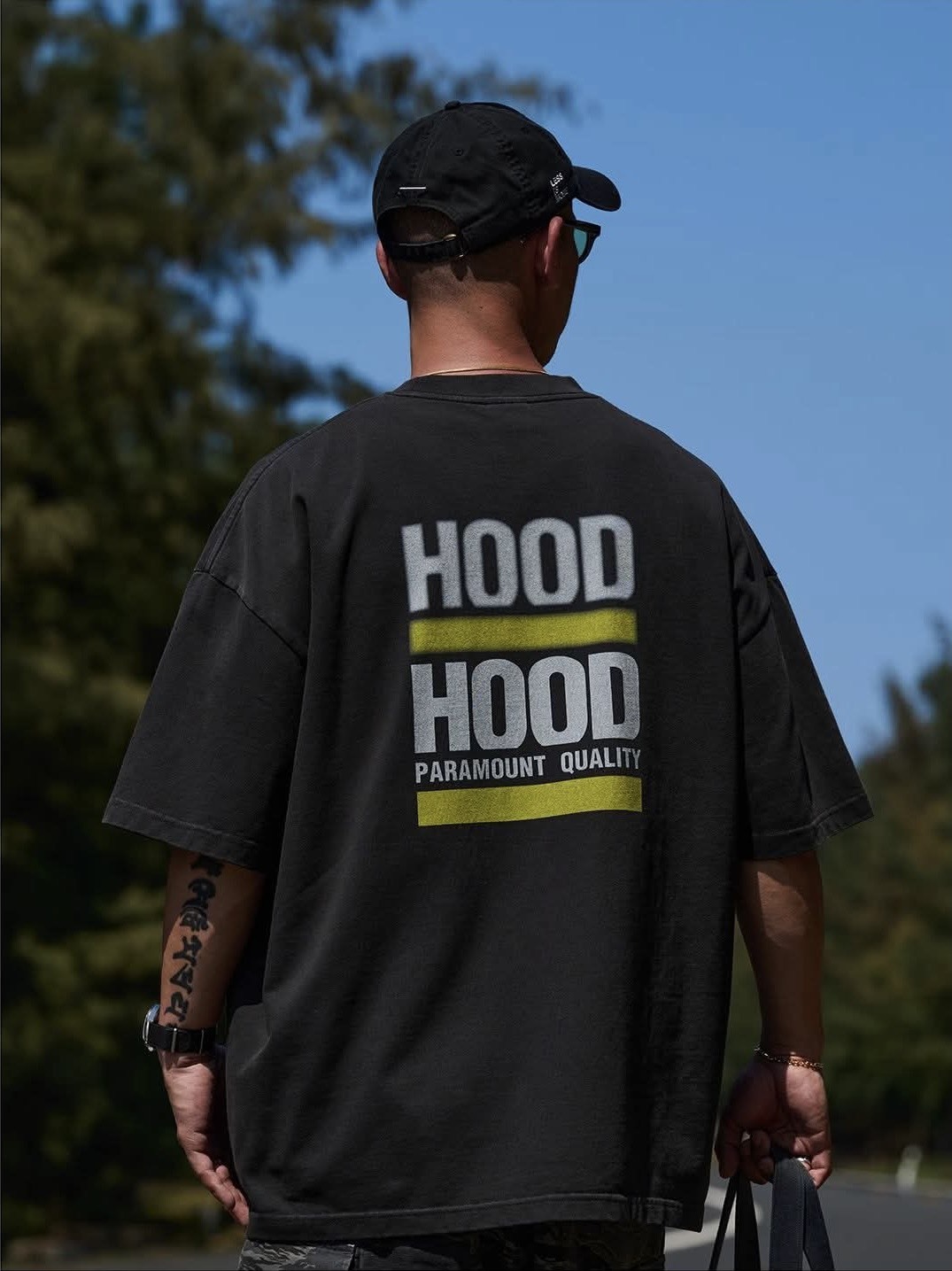 #預購 Broshood 25SS 日系 蠟染 做舊復古 直噴印花 圓領短踢 2色