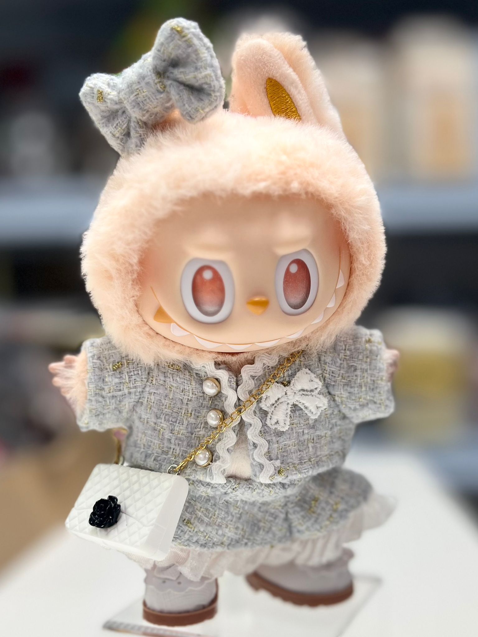 Doll Outfit Accessories AS3-黑花手袋