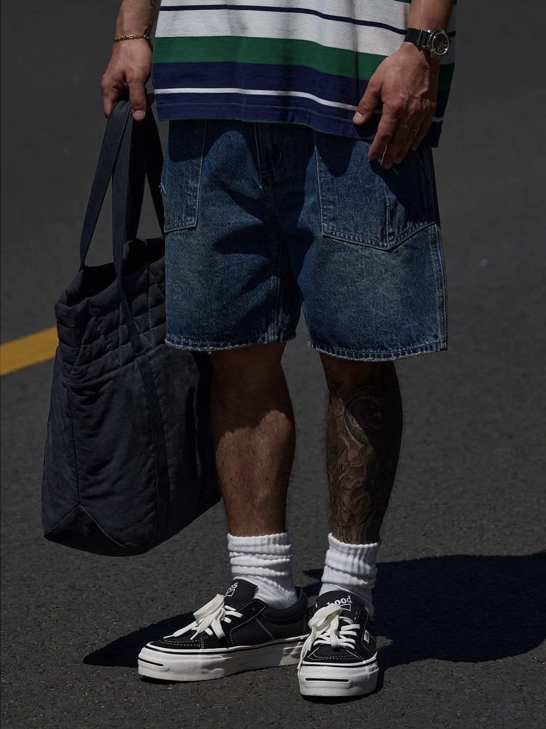 #預購 Broshood 25SS 日系 復古 水洗做舊 五分褲 工裝褲 牛仔短褲