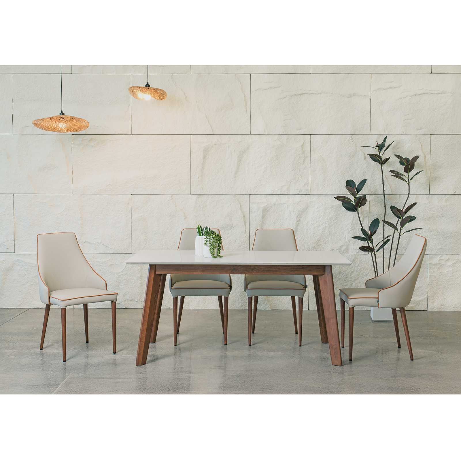 Husa 宋溪木▪石英石面餐桌160/180cm〔DS247B〕