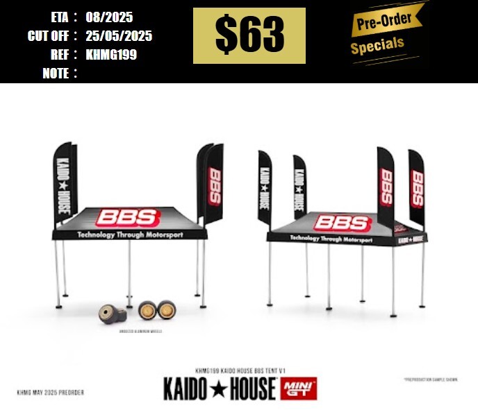 PO-$63 * MINI GT * 1:64 KHMG199 Kaido House BBS Tent V1 [OD12/05]