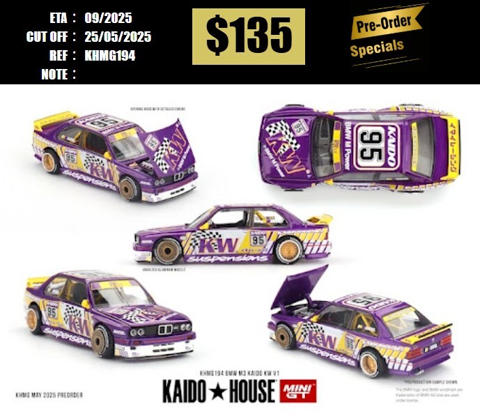 PO-$135 * MINI GT * 1:64 KHMG194 BMW M3 Kaido KW V1 [OD12/05]