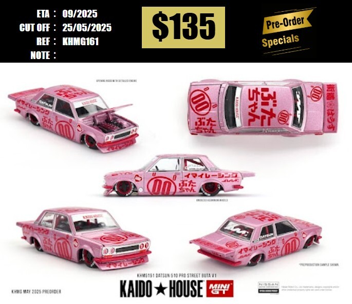 PO-$135 * MINI GT * 1:64 KHMG161 Datsun 510 Pro Street Buta V1   [OD12/05]