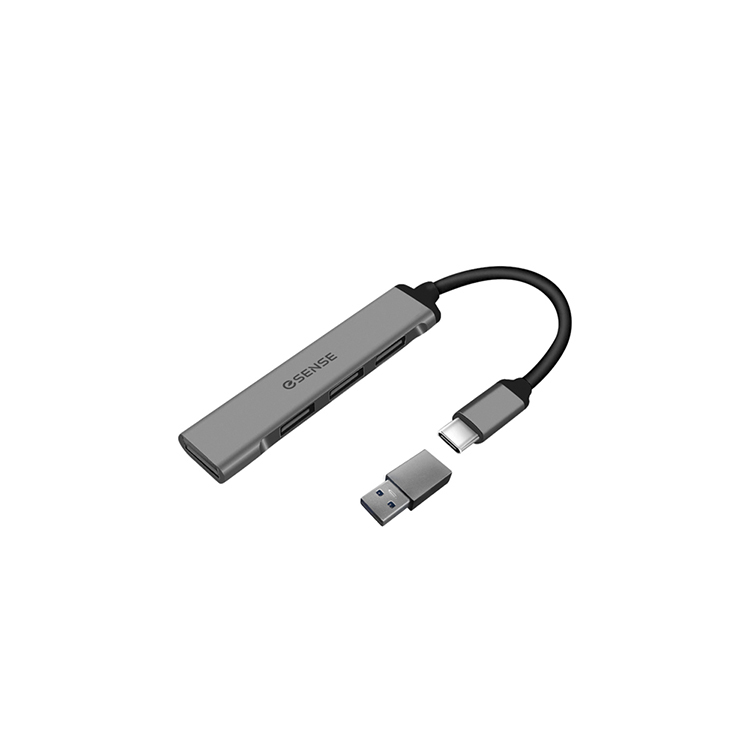 Esense Type-C鋁合金 4埠USB HUB