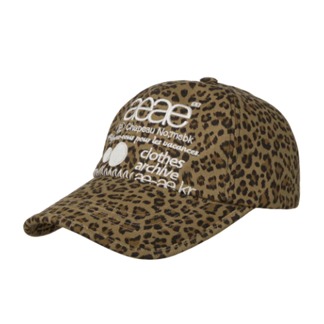 aeae WEB LOGO LEOPARD CAP MUSTARD 豹紋老帽| FLOMMARKET