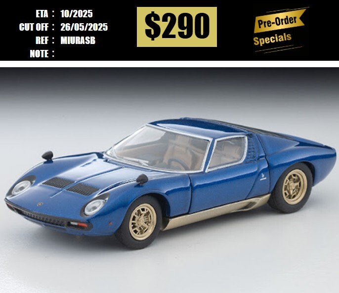 PO-$290 * TOMYTEC * 1:64 LV Lamborghini Miura Ｓ Blue Metallic [OD12/05]