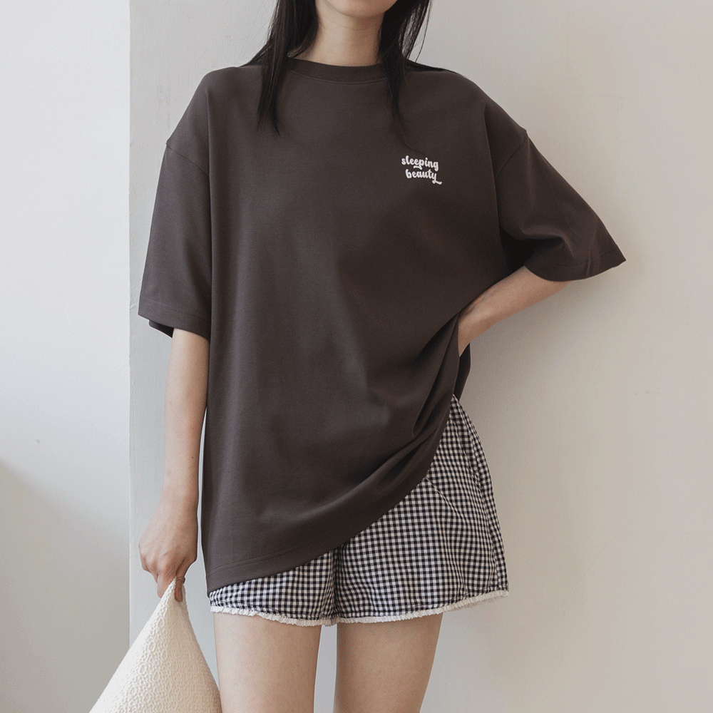 sleeping beauty純棉睡衣套裝-黑白格