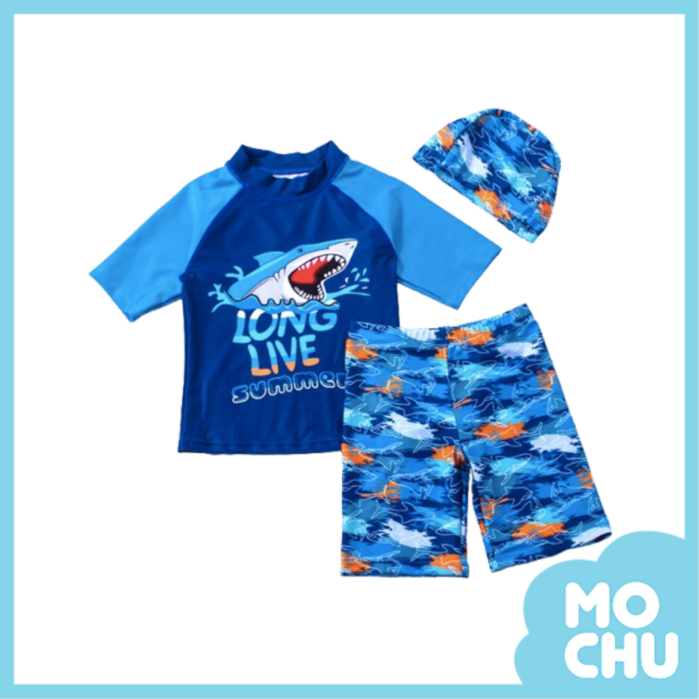 奔馳兇猛鯊魚短袖兩件式泳裝