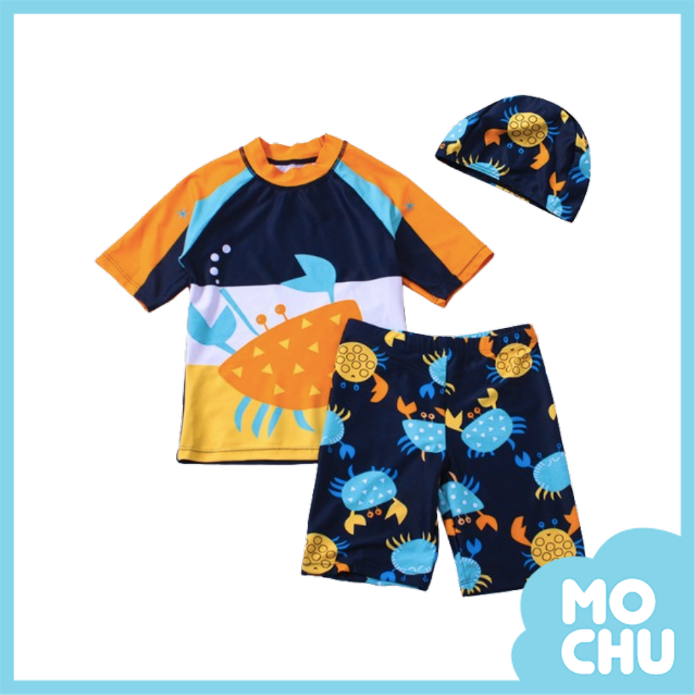 螃蟹爬爬短袖兩件式泳裝