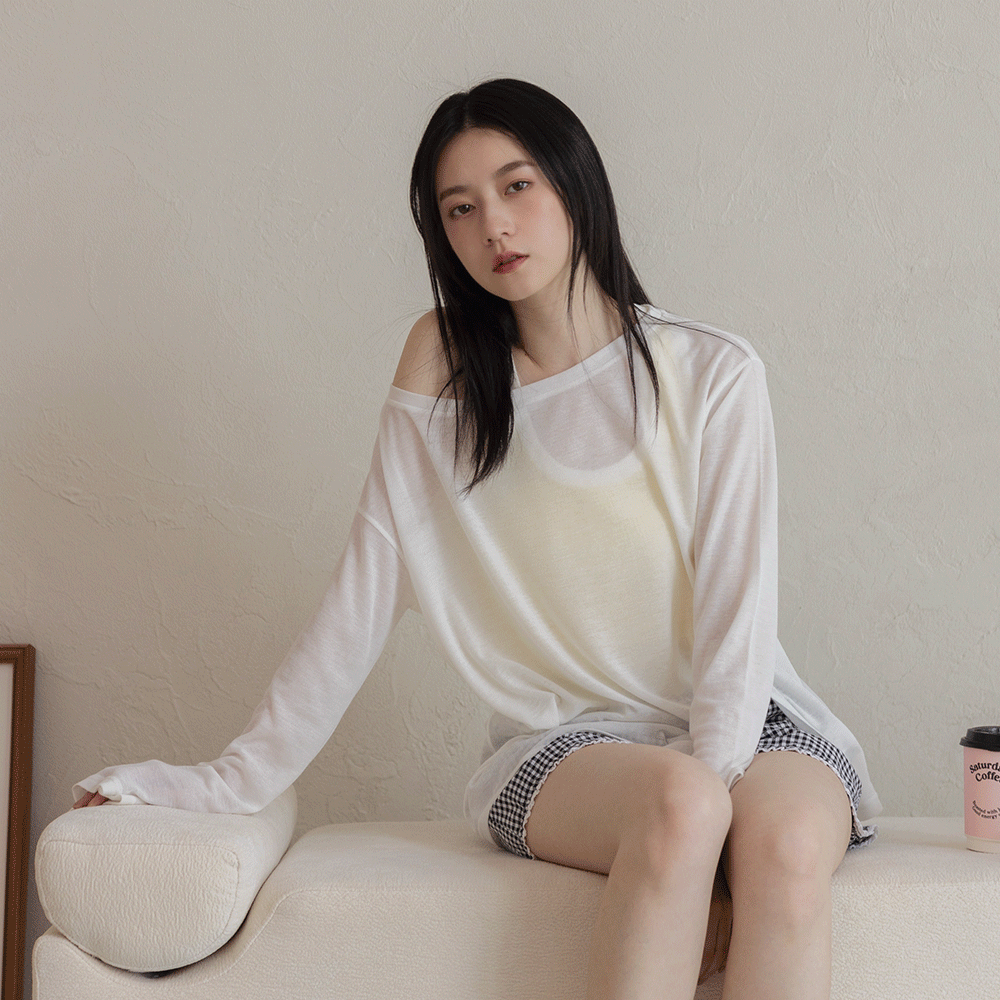 輕柔開衩防曬罩衫