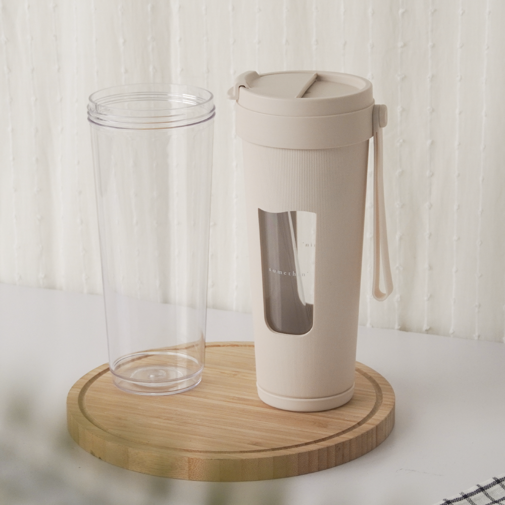 隨芯杯+透明外杯組 | 雙層、雙飲、不怕漏的MIT飲料杯