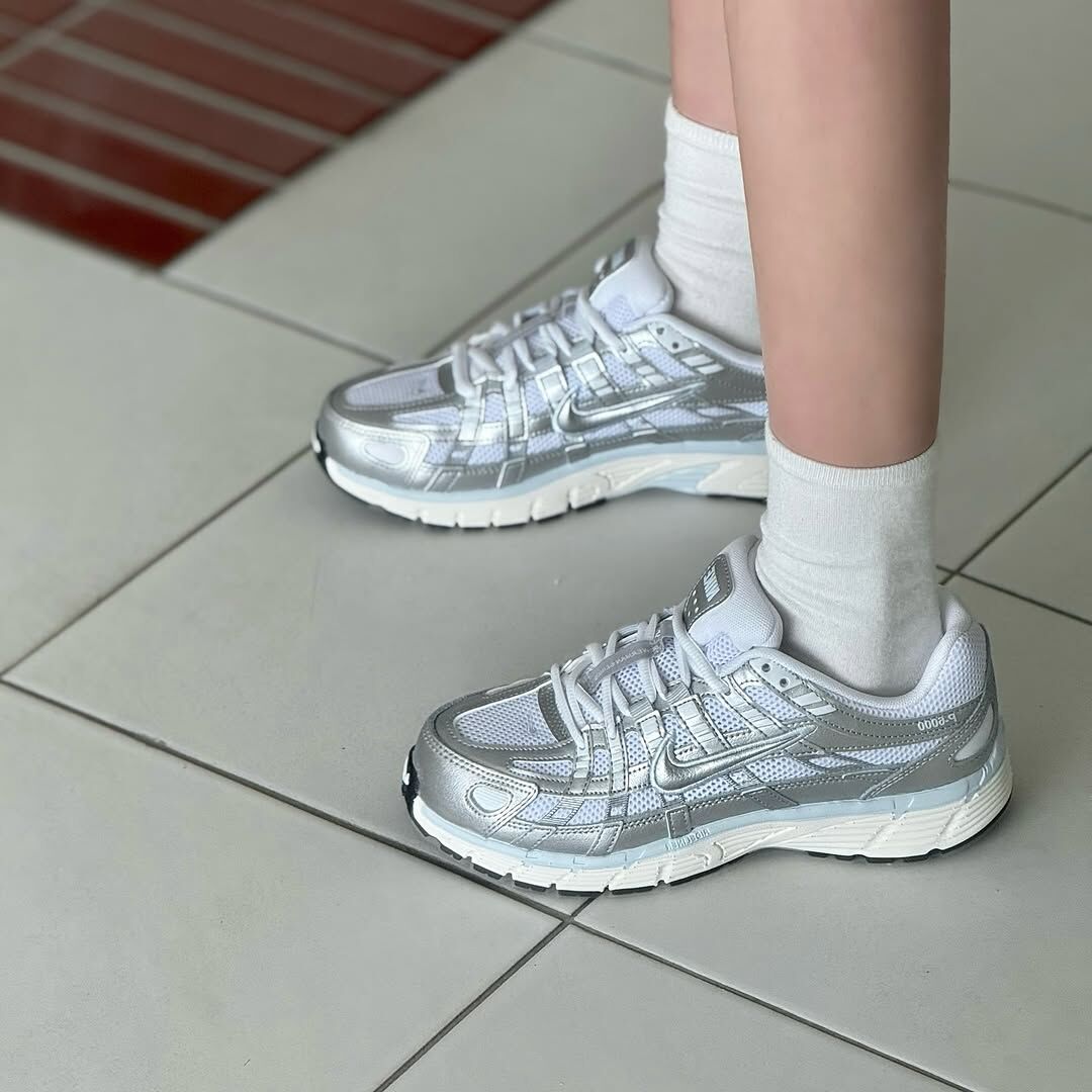 NIKE P-6000 液態白銀 金屬銀 奶油底 復古 女鞋 BV1021-106 / 調貨