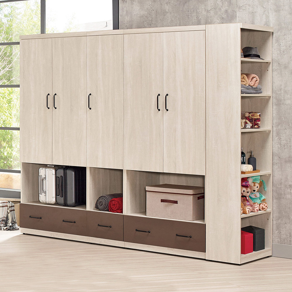 比恩7.7尺多功能開放式衣櫃組合(雙吊桿)